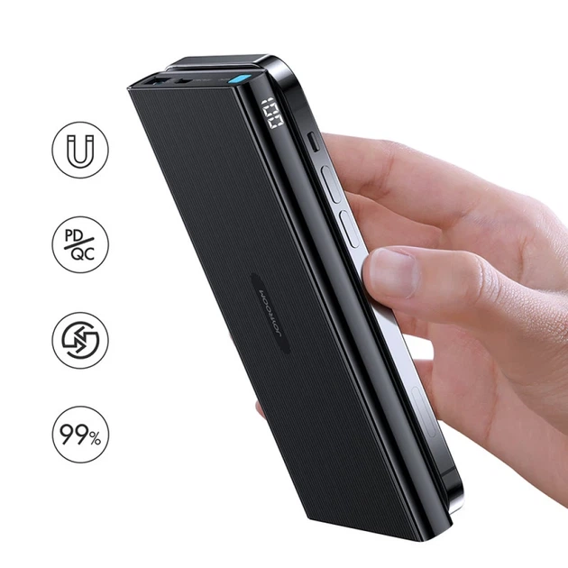 Портативное зарядное устройство Joyroom Quick Charge Magnetic Qi 10000mAh 22.5W Black (162762) - изображение 5