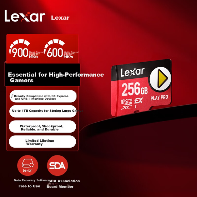 Карта памяти Lexar PLAY PRO microSDXC Express 256GB UHS-I UHS-II - изображение 10