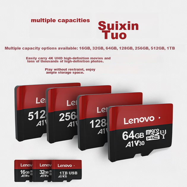 Карта памяти Lenovo T1 microSDHC 32GB UHS-I U3 V30 (T1) - Фото 5 Карта памяти Lenovo T1 microSDHC 32GB UHS-I U3 V30 (T1) - изображение 5