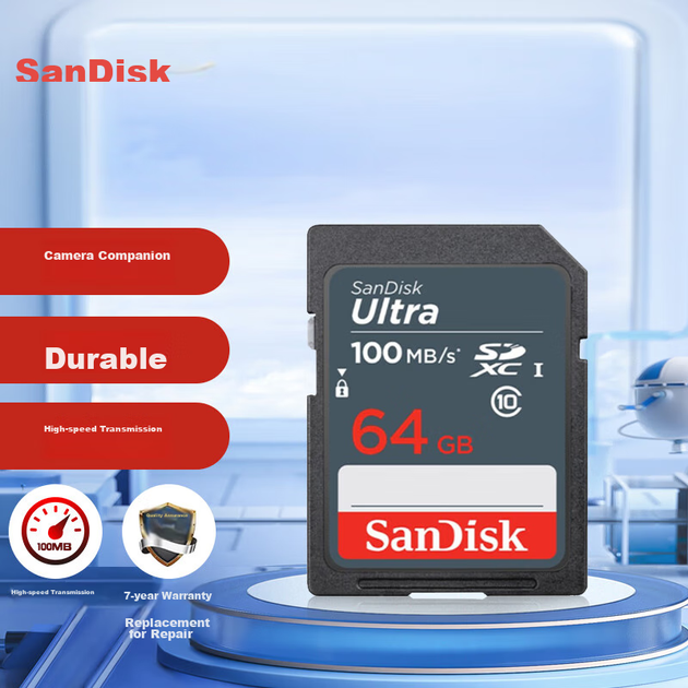 Карта пам'яті SanDisk SDXC 64 ГБ Class 10 - Фото 4 Карта пам'яті SanDisk SDXC 64 ГБ Class 10 - зображення 4