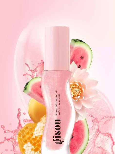 Масло для губ Gisou Honey Infused Lip Oil Watermelon Sugar 8ml - Фото 5 Масло для губ Gisou Honey Infused Lip Oil Watermelon Sugar 8ml - зображення 5