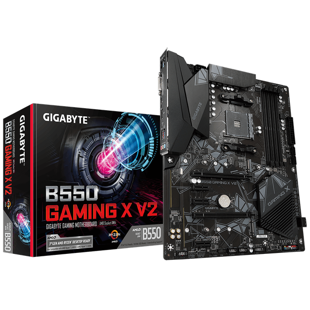 Материнська плата GIGABYTE B550 Gaming X V2 (sAM4, AMD B550, PCI-Ex16) - Фото 1 Материнська плата GIGABYTE B550 Gaming X V2 (sAM4, AMD B550, PCI-Ex16) - изображение 1