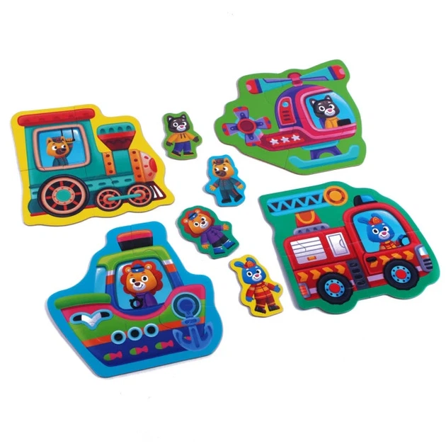 Пазли макси з грою Малюк Зможе «Транспорт і Тварини» Vladi Toys (В коробці укр.) - Фото 3 Пазли макси з грою Малюк Зможе «Транспорт і Тварини» Vladi Toys (В коробці укр.) - изображение 3
