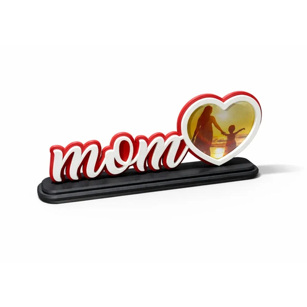 Настільна фоторамка 'mom' з серцем для фотографій, подарунок для мами. Aivory - зображення 2