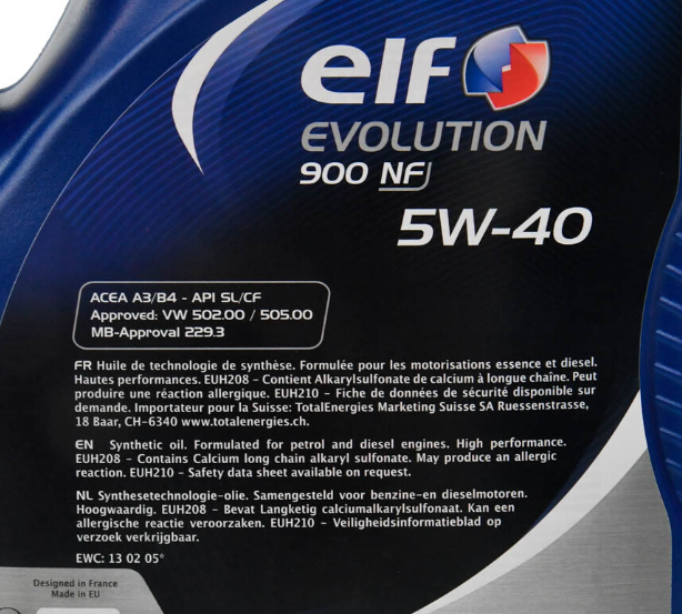 Моторна олива ELF Evolution 900 NF 5W-40 A3/B4 - 4л - Фото 2 Моторна олива ELF Evolution 900 NF 5W-40 A3/B4 - 4л - зображення 2