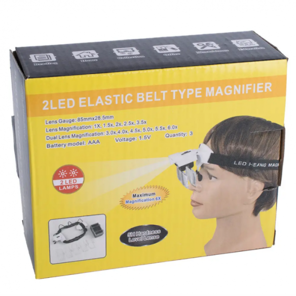 Бинокуляр Magnifier 9892C1 LED 1x-6x / бинокулярные очки с увеличением - Фото 3 Бинокуляр Magnifier 9892C1 LED 1x-6x / бинокулярные очки с увеличением - зображення 3
