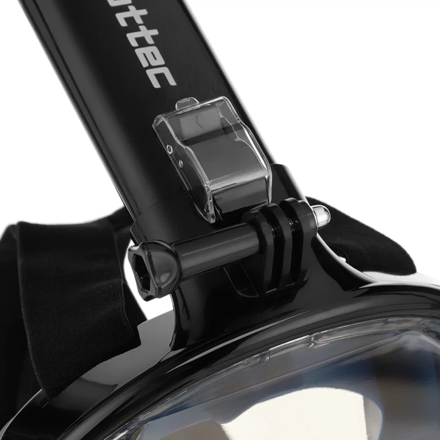 Maska do nurkowania pełnotwarzowa Outtec Aqua Explorer Pro O-05318 z fajką składaną Czarna (5905399053529) - obraz 7
