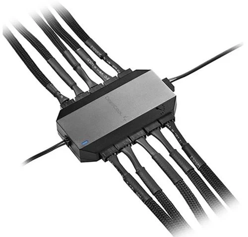 Контролер для керування вентиляторами DeepCool FH-10, Black, 10x4-pin PWM, живлення SATA (DP-F10PWM-HUB) - изображение 4