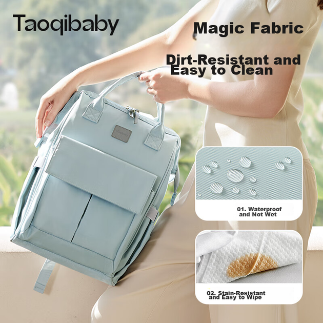 Сумка для мамы Taoqibaby, рюкзак для прогулок с малышом, многофункциональная вместительная сумка для мамы, грязеотталкивающая, подарок папе, помогающему с грудным вскармливанием, сумка для беременных и малышей. - Фото 10 Сумка для мамы Taoqibaby, рюкзак для прогулок с малышом, многофункциональная вместительная сумка для мамы, грязеотталкивающая, подарок папе, помогающему с грудным вскармливанием, сумка для беременных и малышей. - изображение 10