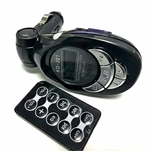 FM трансмиттер KD201 с пультом дистанционного управления поддержка USB SD TF MP3 WMA питание от прикуривателя автомобиля - изображение 4