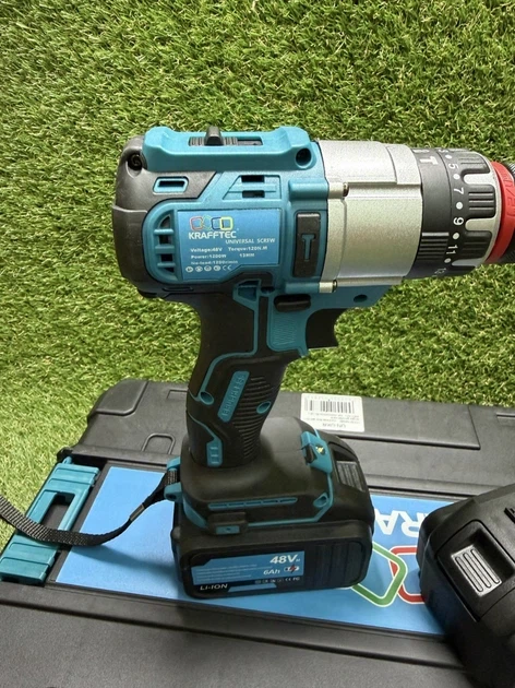 Ударний акумуляторний дриль-шуруповерт Krafftec Germani DTW 485 (48V 6 AH) Крафтек 13 мм / 130Nm з двома акумуляторами - изображение 10
