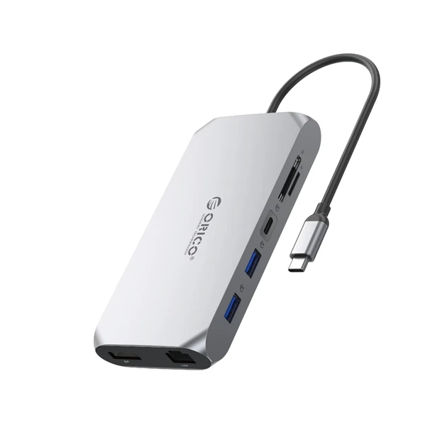 Док-станция USB-C Orico XCR 12-в-1 2×USB-A USB-C PD 100 Вт 2×HDMI DisplayPort SD (6941788803954) - Фото 1 Док-станция USB-C Orico XCR 12-в-1 2×USB-A USB-C PD 100 Вт 2×HDMI DisplayPort SD (6941788803954) - изображение 1