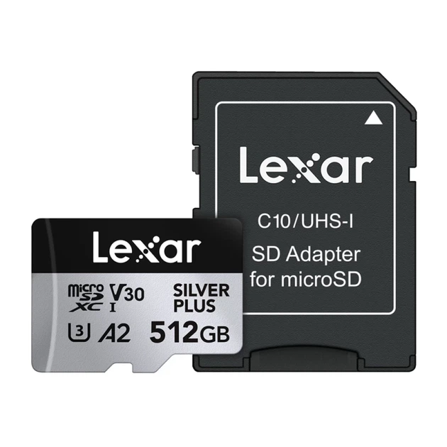 Карта пам'яті Lexar High-Performance Silver Plus microSDXC 512GB + адаптер (LMSSIPL512G-BNANG) - Фото 1 Карта пам'яті Lexar High-Performance Silver Plus microSDXC 512GB + адаптер (LMSSIPL512G-BNANG) - зображення 1