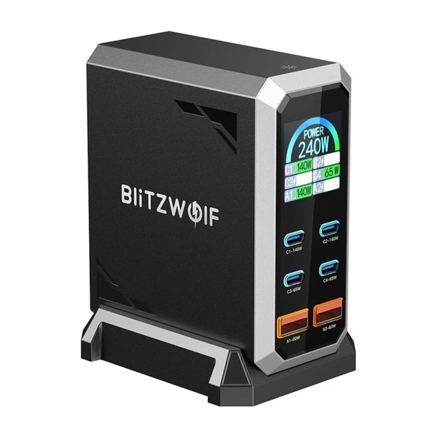 Сетевое зарядное устройство BlitzWolf BW-S31 240W 4xUSB-C+2xUSB-A (5907085527529) - изображение 2