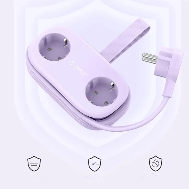 Сетевая розетка Orico AP3 65W GaN 6в1 2xAC+2xUSB-A+2xUSB-C Purple (6942227174581) - Фото 3 Сетевая розетка Orico AP3 65W GaN 6в1 2xAC+2xUSB-A+2xUSB-C Purple (6942227174581) - изображение 3