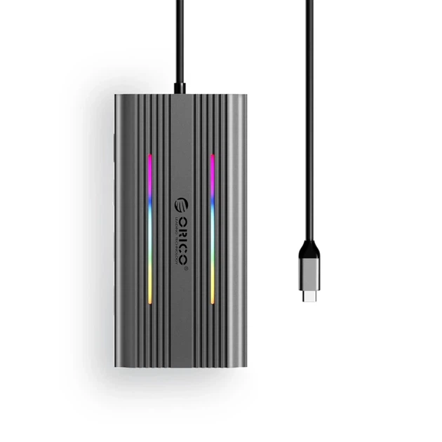 Док-станція USB-C Orico XCR 12-в-1 RGB 3×USB-A USB-C PD 100 Вт HDMI 4K VGA RJ45 SD/microSD Grey (6941788803831) - Фото 2 Док-станція USB-C Orico XCR 12-в-1 RGB 3×USB-A USB-C PD 100 Вт HDMI 4K VGA RJ45 SD/microSD Grey (6941788803831) - зображення 2