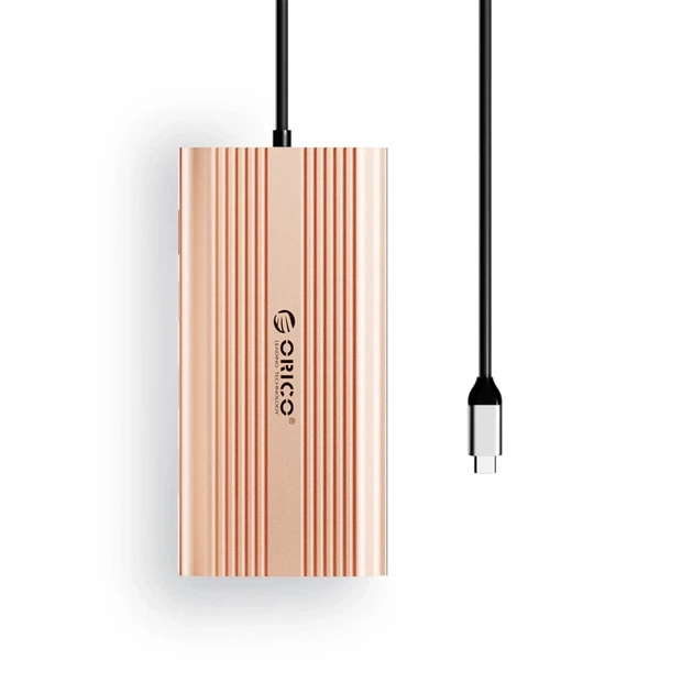 Док-станция USB-C Orico XDR USB-C HDMI 4K VGA RJ45 SD PD 100 Вт Rose Gold (6941788804036) - Фото 2 Док-станция USB-C Orico XDR USB-C HDMI 4K VGA RJ45 SD PD 100 Вт Rose Gold (6941788804036) - изображение 2