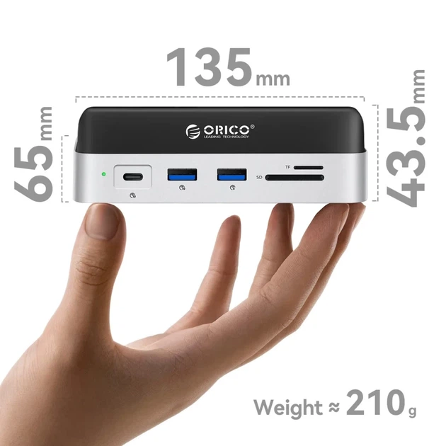 Докстанція Orico MiniDock 10в1 з кишенею для SSD Silver (6942227173270) - Фото 6 Докстанція Orico MiniDock 10в1 з кишенею для SSD Silver (6942227173270) - зображення 6