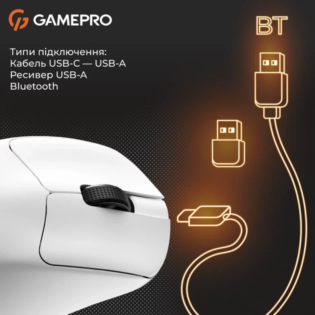 Комп'ютерна миша GamePro Genesis Avenger бездротова Bluetooth/USB Біла (GM096W) - зображення 10