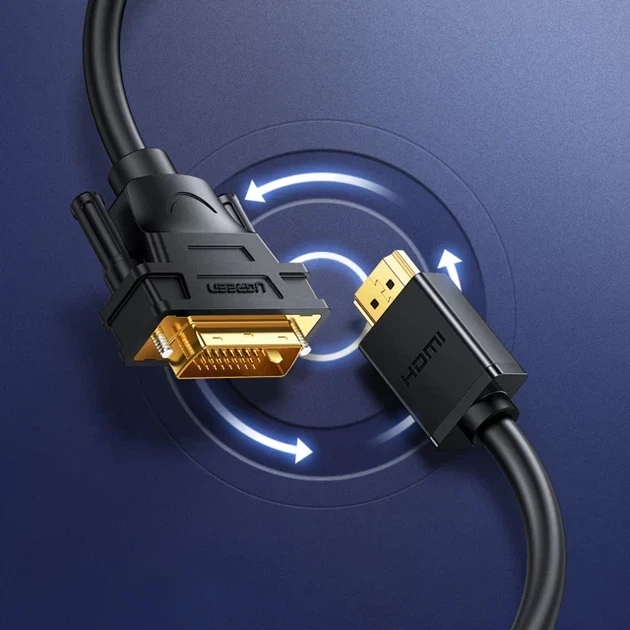 Кабель HDMI to DVI UGREEN HD106 2м Чёрный - Фото 2 Кабель HDMI to DVI UGREEN HD106 2м Чёрный - изображение 2