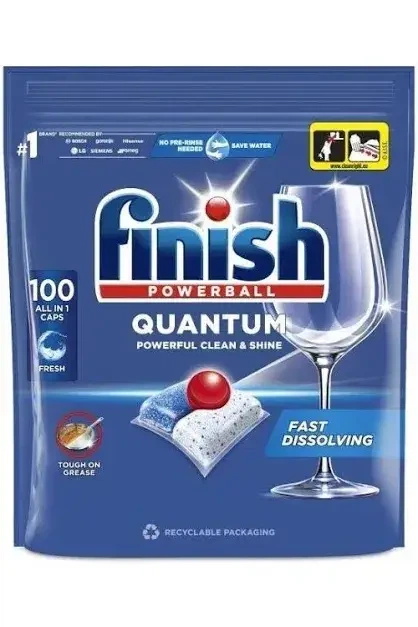 Капсули для посудомийних машин FINISH Quantum All in 1, 100шт - Фото 1 Капсули для посудомийних машин FINISH Quantum All in 1, 100шт - зображення 1