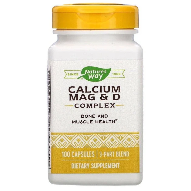Комплекс кальция и магния с витамином D Nature's Way Calcium Mag & D Complex 100 капсул - Фото 1 Комплекс кальция и магния с витамином D Nature's Way Calcium Mag & D Complex 100 капсул - изображение 1