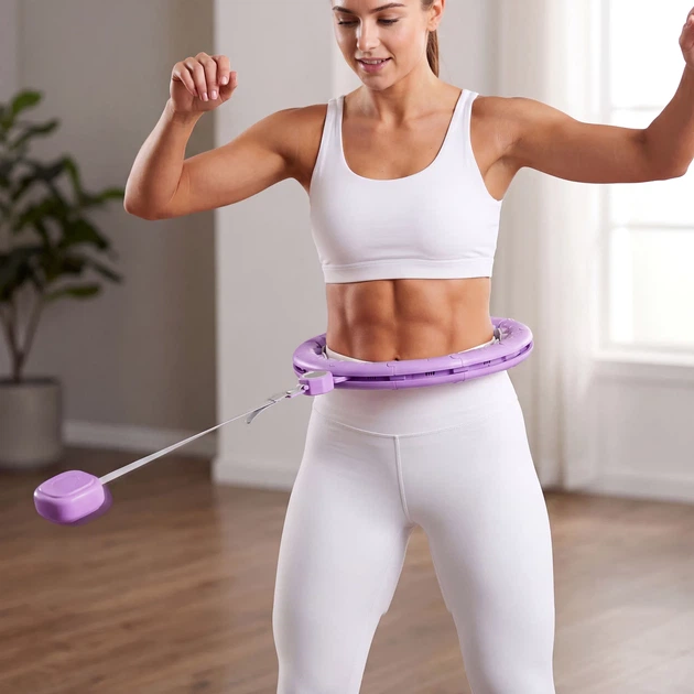Hula hop z obciążeniem i licznikiem Gymtek G-05417 Fioletowe (5905399054175) - obraz 11