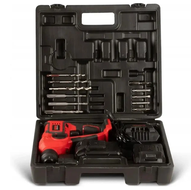 Перфоратор акумуляторний BOXER SR 150 SDS Plus 24V із двома акумуляторами Li Ion 5000 уд хв для бетону дерева металу у кейсі - зображення 8