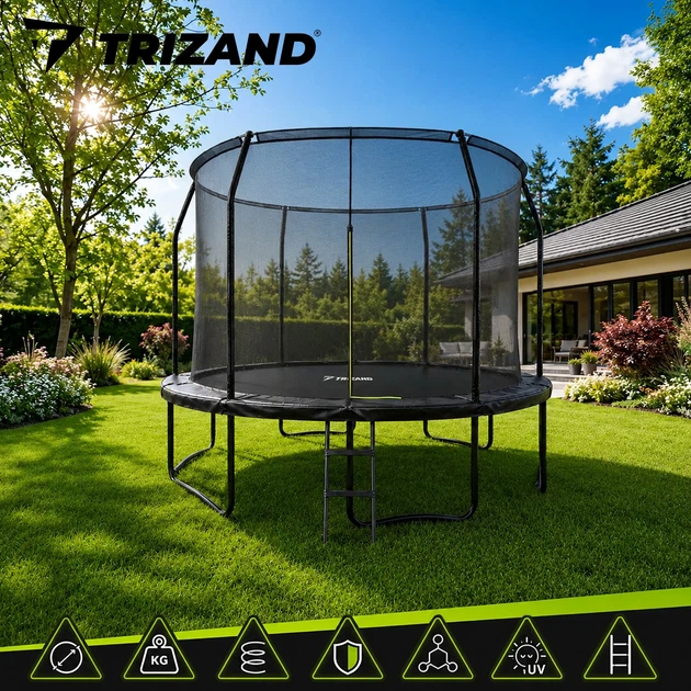 Батут Trizand 366 см із захисною сіткою та драбиною, до 150 кг - изображение 2