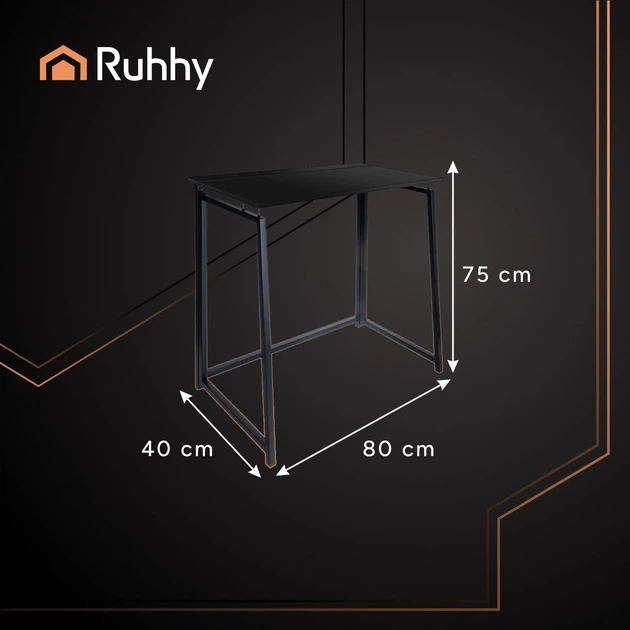 Компактний письмовий стіл Ruhhy 26117 чорний 80×75×40 см - зображення 11