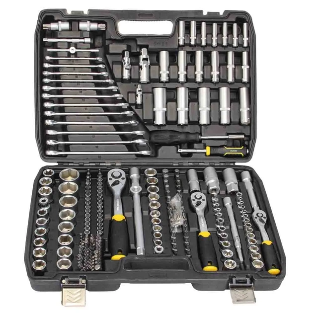 Набор насадок торцевых и бит 1/4", 3/8", 1/2" 216шт CrV 460х350х90 мм - Фото 8 Набор насадок торцевых и бит 1/4", 3/8", 1/2" 216шт CrV 460х350х90 мм - изображение 8