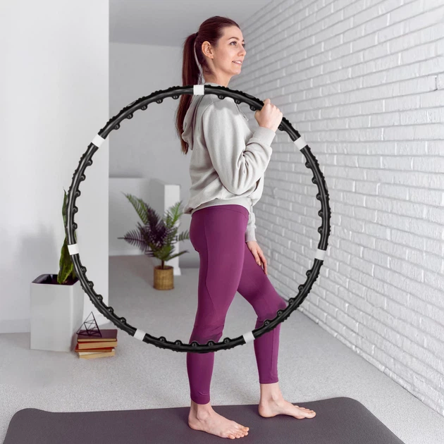 Складний масажний хулахуп Gymtek G-66396 100 см Чорний (5907766663966) - зображення 10