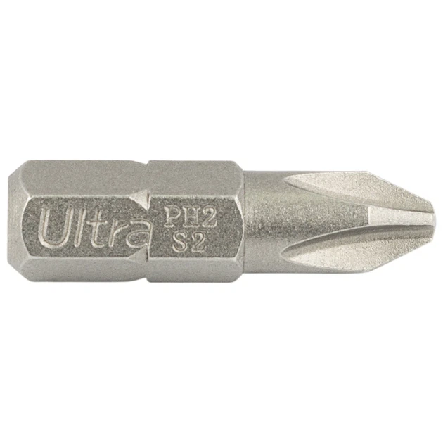 Біти PH2 25мм ¼" S2 10шт для шуруповерта 58-61 HRC - Фото 3 Біти PH2 25мм ¼" S2 10шт для шуруповерта 58-61 HRC - зображення 3