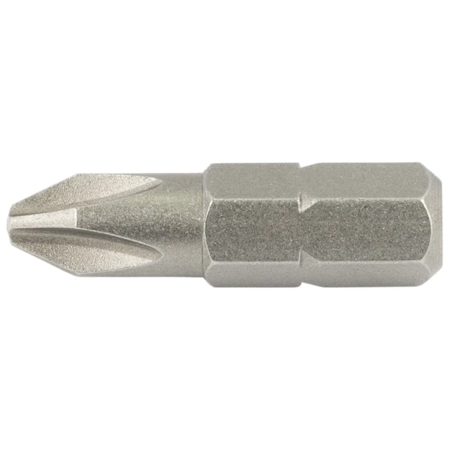 Біти PH2 25мм ¼" S2 10шт для шуруповерта 58-61 HRC - Фото 4 Біти PH2 25мм ¼" S2 10шт для шуруповерта 58-61 HRC - зображення 4
