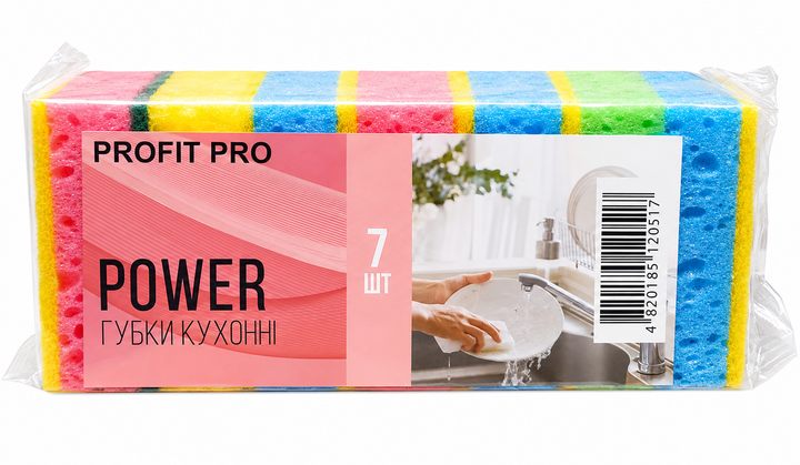 Губки кухонные Profit Pro Power, 7 шт - Фото 2 Губки кухонные Profit Pro Power, 7 шт - изображение 2
