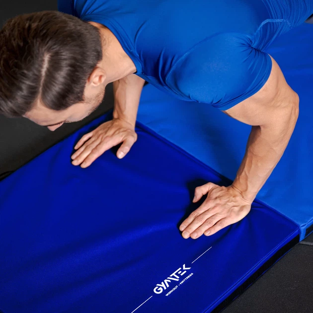 Мат гімнастичний Gymtek Triple 180 x 60 x 5 см Синій (5907766668602) - Фото 7 Мат гімнастичний Gymtek Triple 180 x 60 x 5 см Синій (5907766668602) - зображення 7