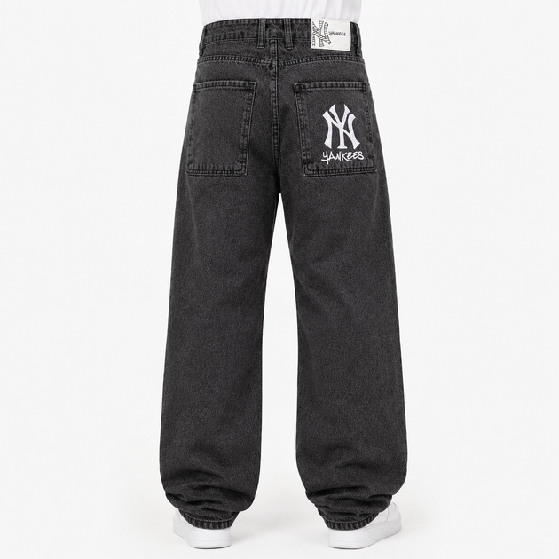 Джинси чоловічі широкі баггі New York Yankees сірі 32 (1080-276-5) - изображение 2