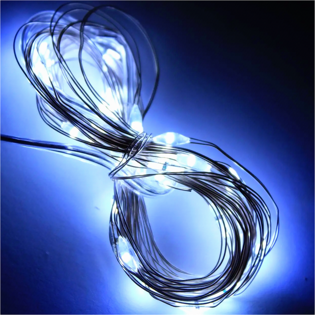 Гирлянда Роса 10м 100Led на батарейках и USB холодный белый для новогоднего декора - Фото 8 Гирлянда Роса 10м 100Led на батарейках и USB холодный белый для новогоднего декора - изображение 8