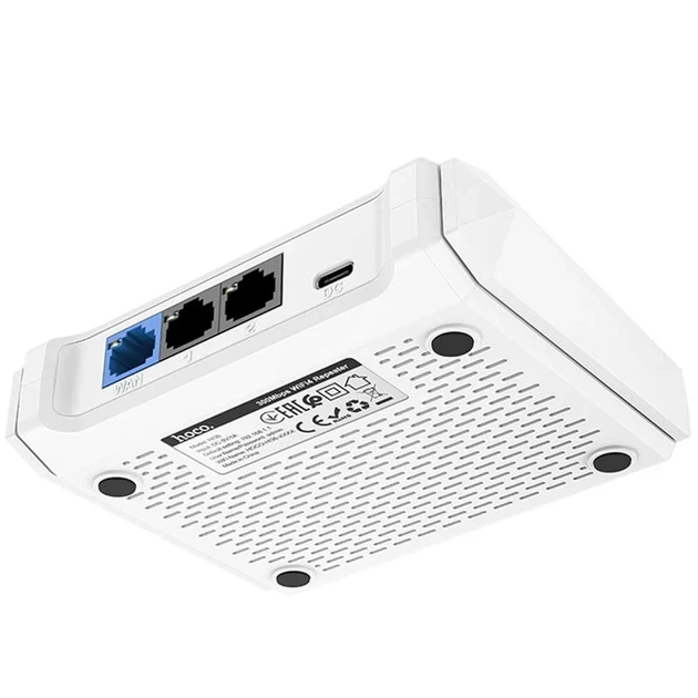 Маршрутизатор Hoco HI36 WiFi4 300Mbs 2.4GHz ABS 131x97x33 мм Белый - изображение 6