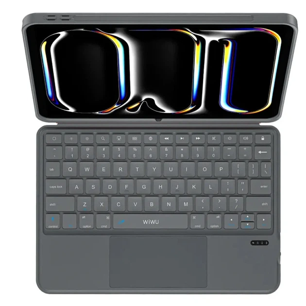 Чехол-клавиатура Wiwu MK-005 3 в 1 Bluetooth искусственная кожа 10,2''/10,5'' серый - изображение 4