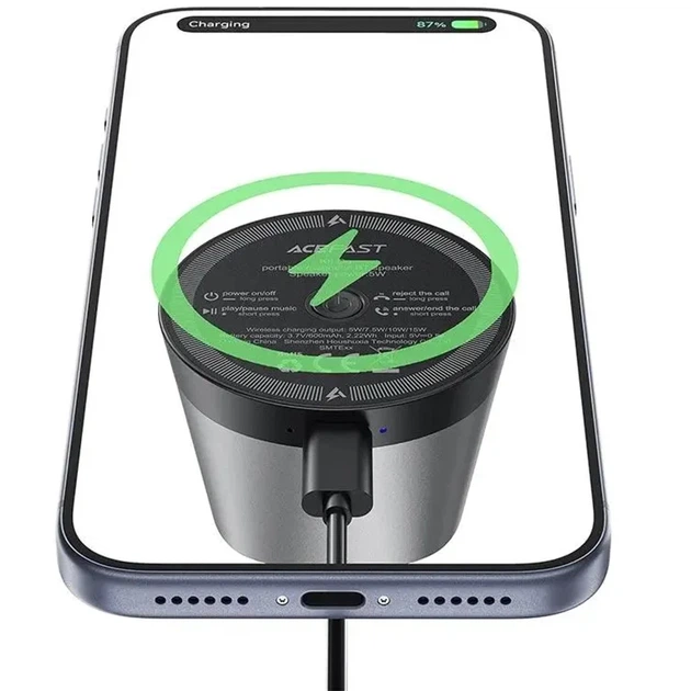 Bluetooth колонка Acefast K8 15W ПК-пластик черная - Фото 6 Bluetooth колонка Acefast K8 15W ПК-пластик черная - изображение 6