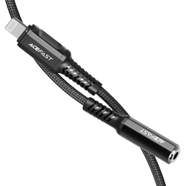 Переходник Lightning на 3.5mm Acefast MFI C1-05 алюминиевый 1,2 м черный - изображение 2