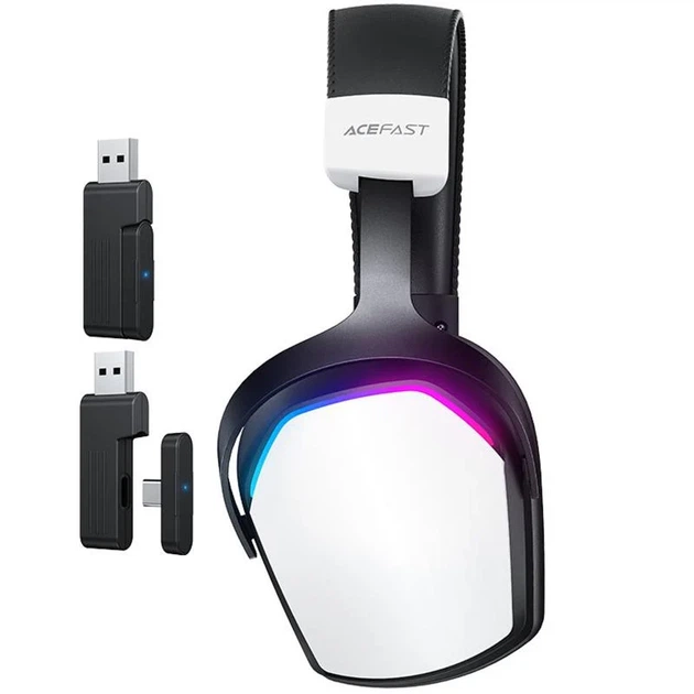 Накладні бездротові ігрові навушники Acefast H11 50 мм ABS-пластик RGB підсвітка 190x100x205 мм - зображення 5