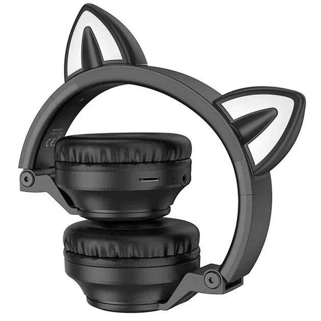 Накладные беспроводные наушники Borofone BO18 Cat ear Bluetooth 5.0 пластик черные - Фото 2 Накладные беспроводные наушники Borofone BO18 Cat ear Bluetooth 5.0 пластик черные - изображение 2