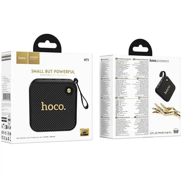 Bluetooth колонка Hoco HT1 Marquis sports 8 Вт ABS 106x106x41 мм черная - изображение 4