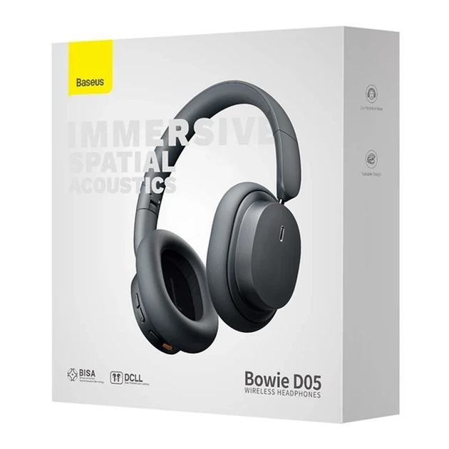 Накладные беспроводные наушники Baseus Bowie D05 Bluetooth 5.3 экокожа 0,5 кг серые - изображение 3
