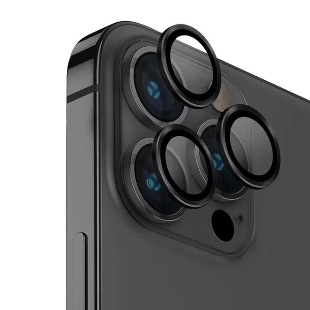 Защитное стекло на камеру Epik для Apple iPhone 14 Pro/14 Pro Max 6.1"/6.7" черное закаленное 2,5D - изображение 2