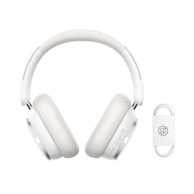 Накладні бездротові навушники Baseus Bowie H1 Pro ANC екошкіра Moon White - зображення 6