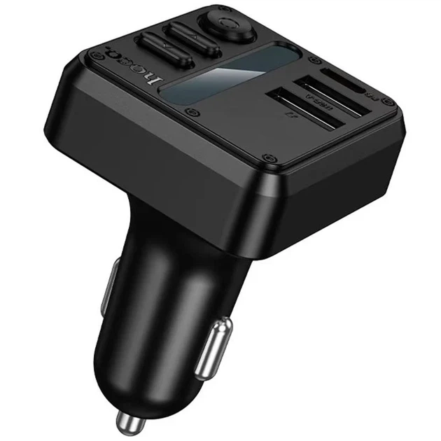 АЗУ FM модулятор Hoco E89 Libre 45W 2xUSB 2xType-C пластик черный 72x44x47 мм - изображение 5