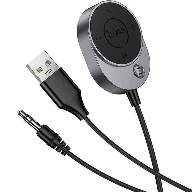 Bluetooth аудио ресивер Hoco E150 Path 3,5 мм ABS-пластик 150 см Metal gray - изображение 3